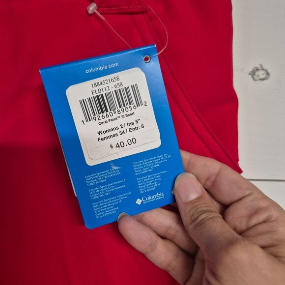 Columbia Womens Red Size 2  Lightweight Quick-Dry Outdoor Activewear Shorts - Picture 4 of 8